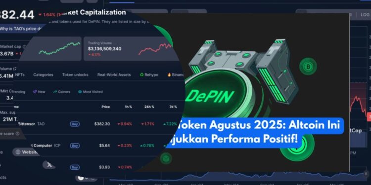 3 Token DePIN Teratas Agustus 2025 dengan Kinerja Menguat