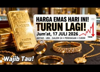 Harga Emas 24 Karat Hari Ini 17 Juli 2026, Turun Tipis
